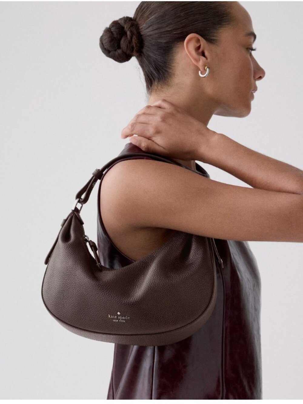 New Kate Spade Selene Shoulder Bag Pebble Leather Hot Fudge